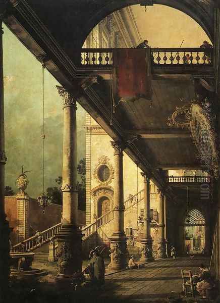 Architectural Oil Painting by (Giovanni Antonio Canal) Canaletto