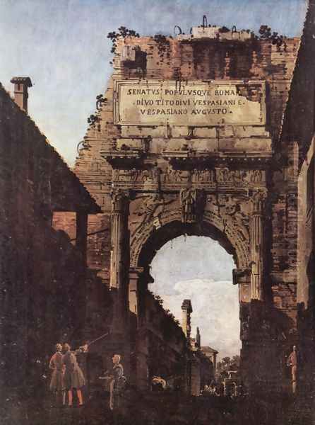 L'Arco di Tito a Roma, prima del restauro effettuato dal Valadier Oil Painting by (Giovanni Antonio Canal) Canaletto