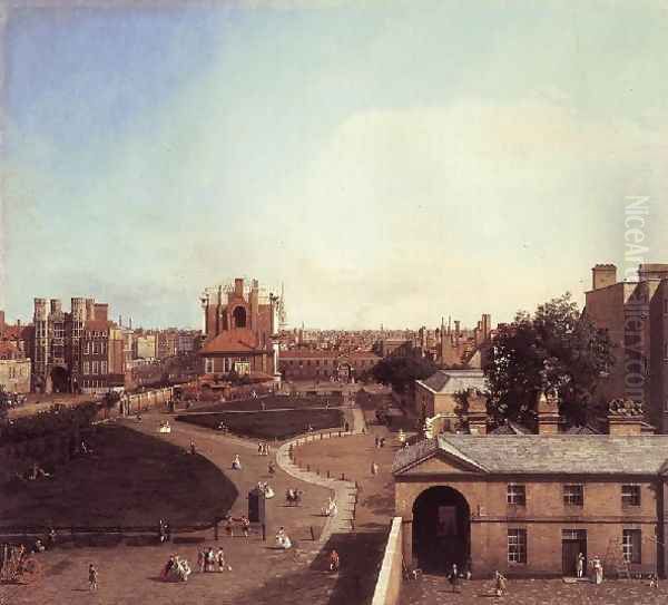 London Whitehall And The Privy Garden From Richmond House Oil Painting by (Giovanni Antonio Canal) Canaletto