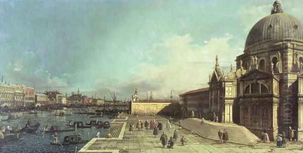 The entrance to the Grand Canal, Venice with the Church of Santa Maria della Salute Oil Painting by (Giovanni Antonio Canal) Canaletto