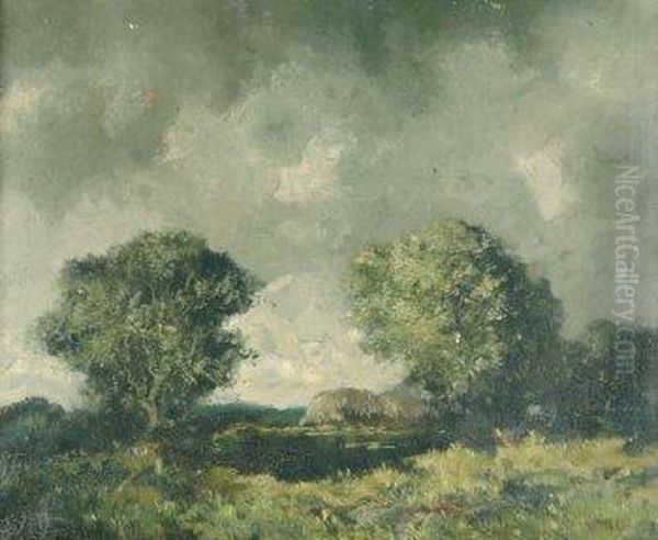 Paisaje Tormentoso Oil Painting by Augusto Comas Y Blanco