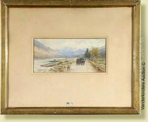 Regiment De Chasseurs Alpins, 
Aquarelle Sur Papier.signee En Bas A Gauche P. Comba. Ecole Francaise. 
Dim.: 17x35cm. Oil Painting by Pierre Comba