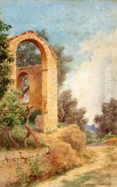 Paysage A La Ruine Oil Painting by Pierre Comba