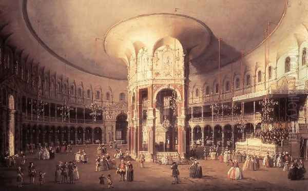 London Ranelagh Interior Of The Rotunda 1754 Oil Painting by (Giovanni Antonio Canal) Canaletto