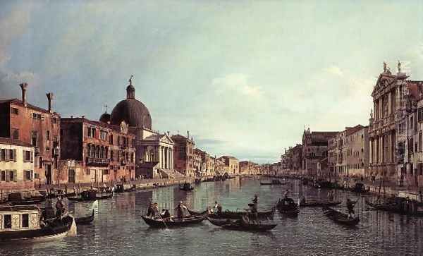 Grand Canal Looking South West Oil Painting by (Giovanni Antonio Canal) Canaletto