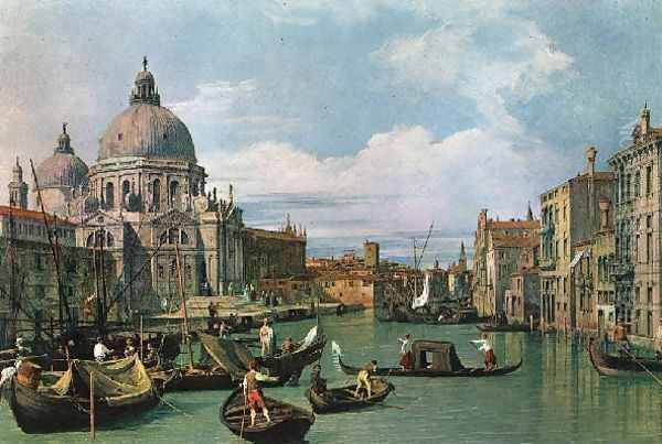 The Grand Canal And The Church Of The Salute Oil Painting by (Giovanni Antonio Canal) Canaletto