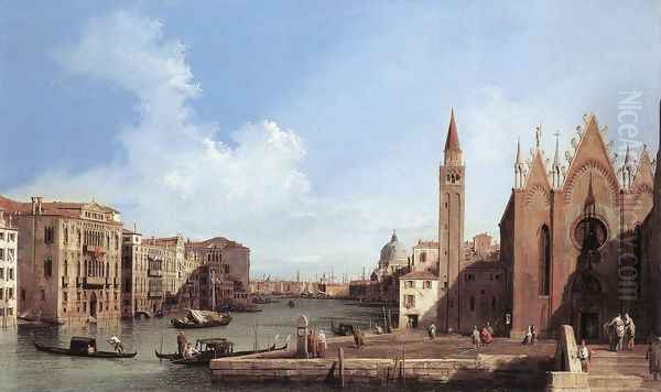 Grand Canal- from Santa Maria della Carità to the Bacino di San Marco 1730-33 Oil Painting by (Giovanni Antonio Canal) Canaletto