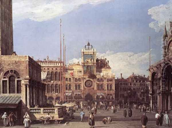 Piazza San Marco The Clocktower 1729 Oil Painting by (Giovanni Antonio Canal) Canaletto