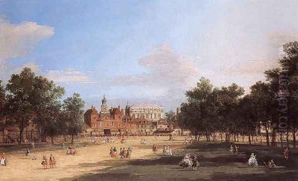 London The Old Horse Guards And Banqueting Hall From St James S Park Oil Painting by (Giovanni Antonio Canal) Canaletto