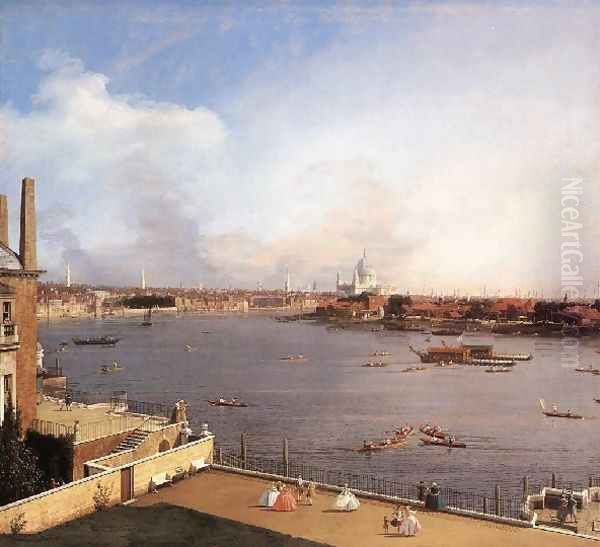 London The Thames And The City Of London From Richmond House Oil Painting by (Giovanni Antonio Canal) Canaletto