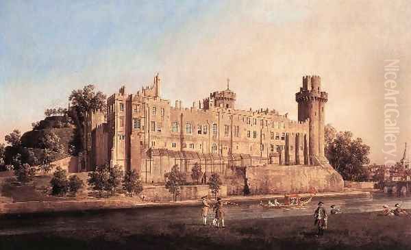 Warwick Castle The South Front Oil Painting by (Giovanni Antonio Canal) Canaletto