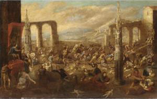 La Strage Degli Innocenti Oil Painting by Scipione Compagno