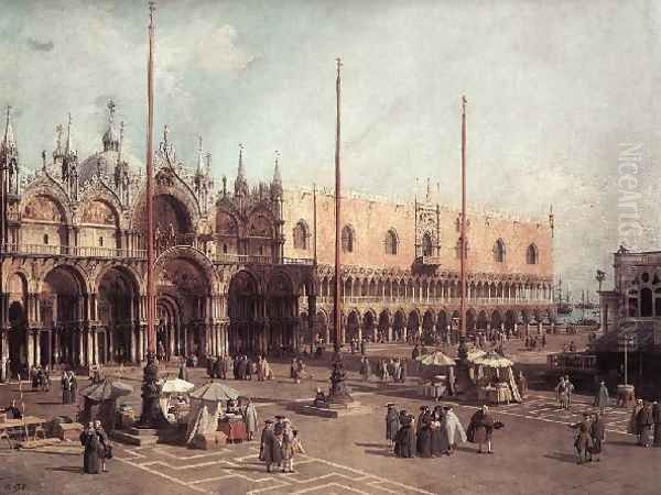 Piazza San Marco Looking South East Oil Painting by (Giovanni Antonio Canal) Canaletto