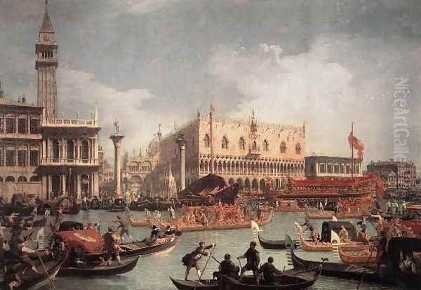 The Bucintore Returning To The Molo On Ascension Day Oil Painting by (Giovanni Antonio Canal) Canaletto