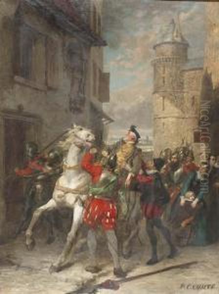 Un Attentat Sur Le Duc De Guise. Oil Painting by Pierre Charles Comte