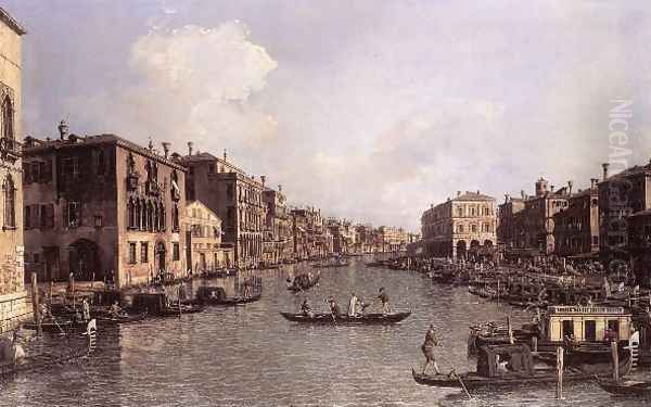 Grand Canal Looking South East From The Campo Santa Sophia To The Rialto Bridge Oil Painting by (Giovanni Antonio Canal) Canaletto