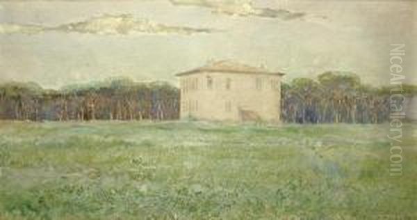 Paesaggio A Marina Di Pisa Oil Painting by Luigi Conconi