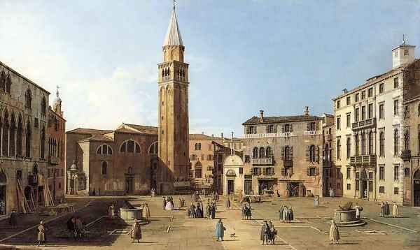 Campo Sant'Angelo Oil Painting by (Giovanni Antonio Canal) Canaletto