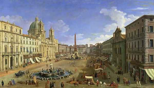 View of the Piazza Navona, Rome Oil Painting by (Giovanni Antonio Canal) Canaletto