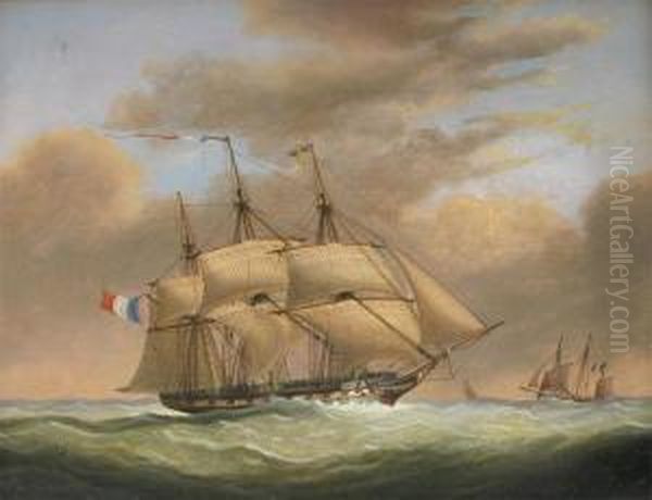 A Sailing Ship And Other Vessels In A Swell Oil Painting by Condy, Nicholas Matthews