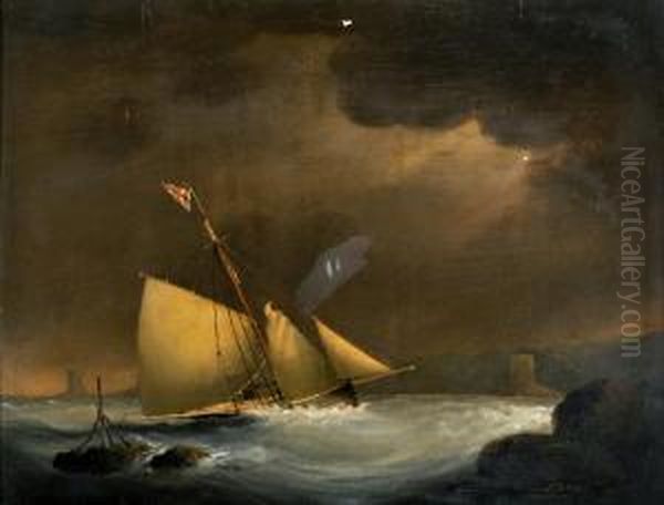 A Cutter In Rough Seas Oil Painting by Condy, Nicholas Matthews