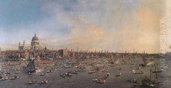 The Thames And The City Oil Painting by (Giovanni Antonio Canal) Canaletto