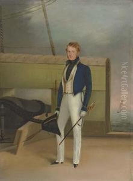 A Royal Naval Officer In Dress Uniform Oil Painting by Condy, Nicholas Matthews