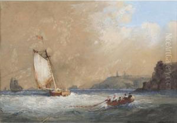 Hoisting The Sail; Hauling The Nets Oil Painting by Condy, Nicholas Matthews