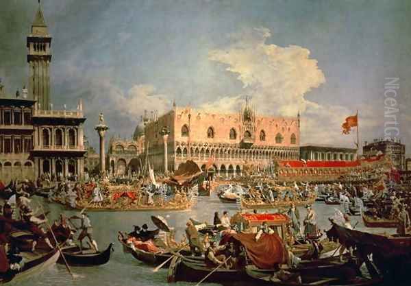 Return of the Bucintoro on Ascension Day Oil Painting by (Giovanni Antonio Canal) Canaletto