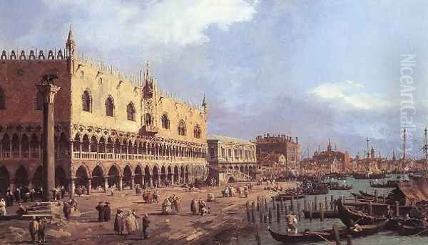 Riva Degli Schiavoni Looking East Oil Painting by (Giovanni Antonio Canal) Canaletto