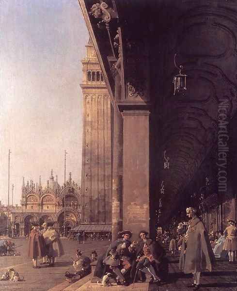 Piazza San Marco Looking East from the South West Corner Oil Painting by (Giovanni Antonio Canal) Canaletto