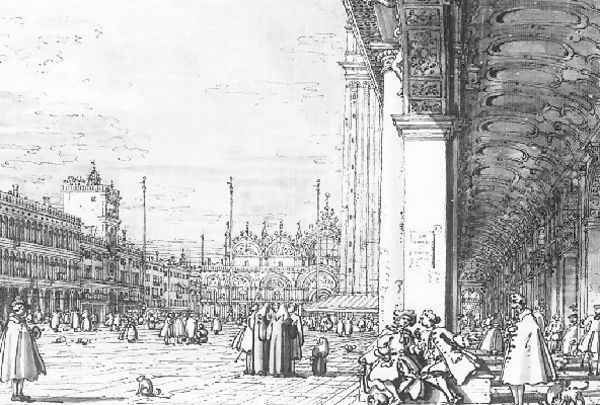 Piazza San Marco Looking East From The South West Corner Ii Oil Painting by (Giovanni Antonio Canal) Canaletto