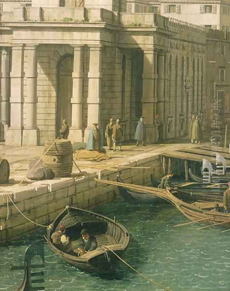 Entrance to the Grand Canal: Looking West, c.1738-42 (detail) Oil Painting by (Giovanni Antonio Canal) Canaletto