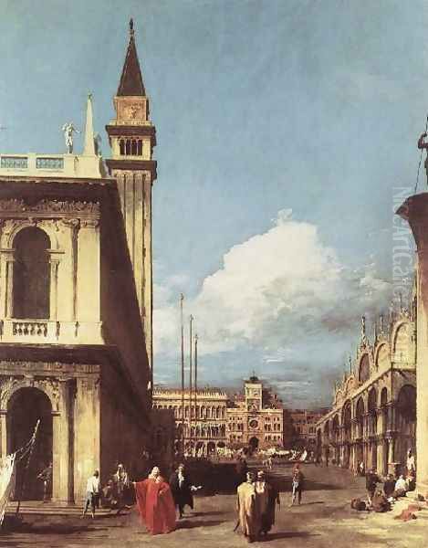 The Piazzetta Looking Toward The Clock Tower Oil Painting by (Giovanni Antonio Canal) Canaletto