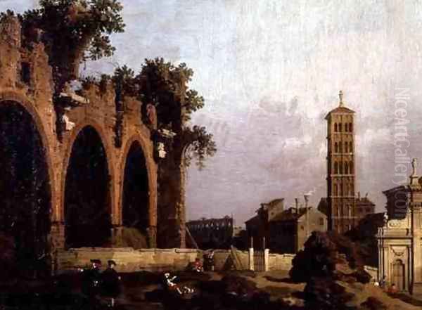 The Basilica of Massenlio Oil Painting by (Giovanni Antonio Canal) Canaletto