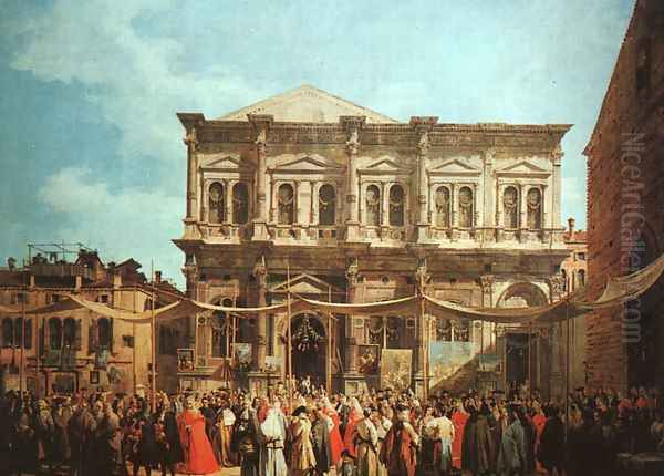 The Feast Day Of St Roch Oil Painting by (Giovanni Antonio Canal) Canaletto