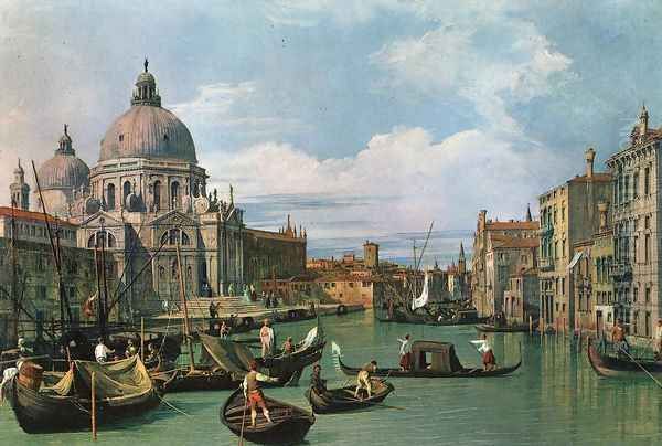 The Grand Canal at the Salute Church Oil Painting by (Giovanni Antonio Canal) Canaletto