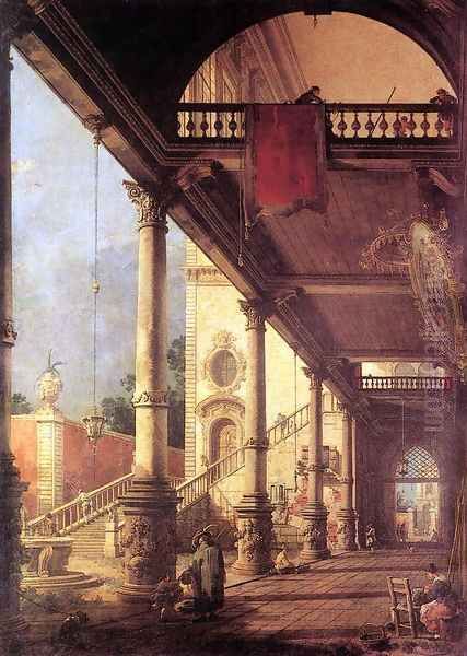 Perspective Oil Painting by (Giovanni Antonio Canal) Canaletto