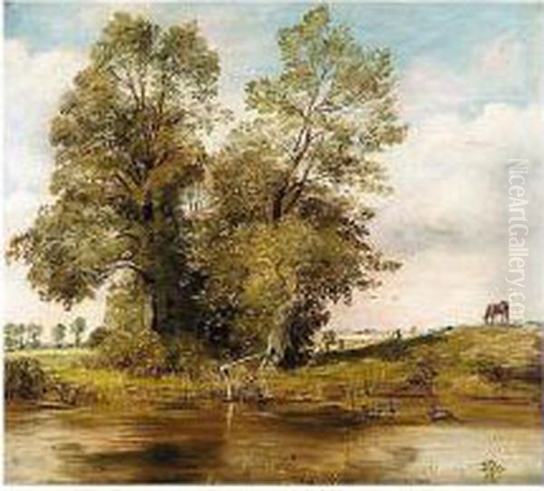 On The Brent Oil Painting by Lionel Constable