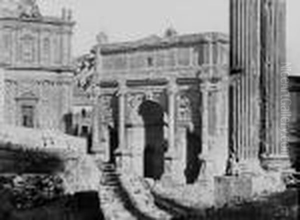 Arch Of Septimus Severis, Rome Oil Painting by Eugene Constant