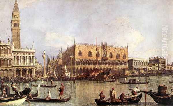 Palazzo Ducale and the Piazza di San Marco Oil Painting by (Giovanni Antonio Canal) Canaletto