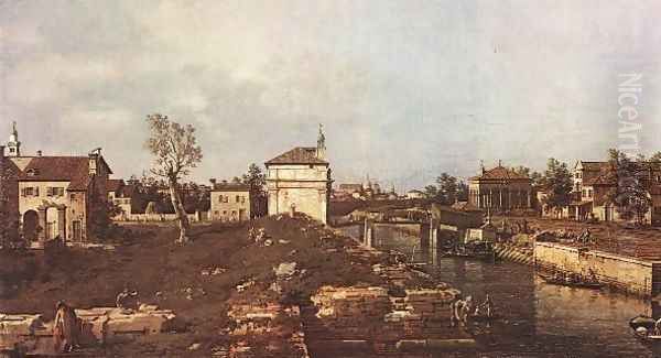 The Brenta Canal At Padua Oil Painting by (Giovanni Antonio Canal) Canaletto