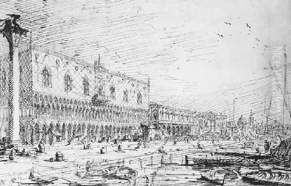 Venice Riva Degli Schiavoni Oil Painting by (Giovanni Antonio Canal) Canaletto