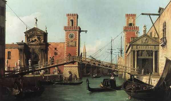 Entrance to the Arsenal Oil Painting by (Giovanni Antonio Canal) Canaletto