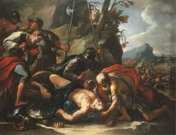 The Death Of King Josiah Oil Painting by Francesco Conti