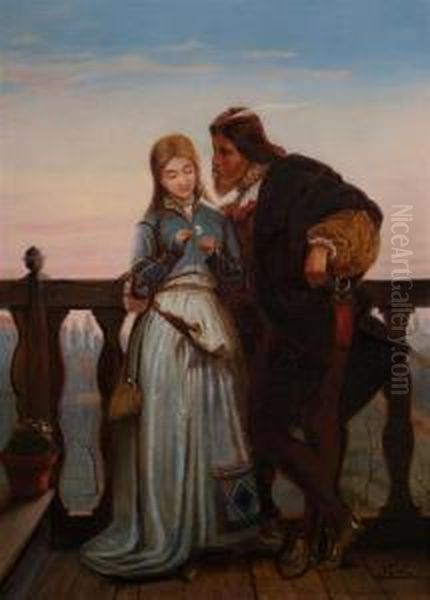 Courting Advances Oil Painting by Tito Conti