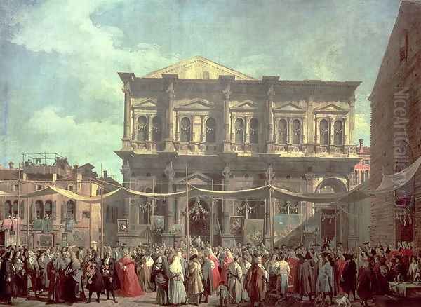 The Doge Visiting the Church and Scuola di San Rocco, c.1735 Oil Painting by (Giovanni Antonio Canal) Canaletto