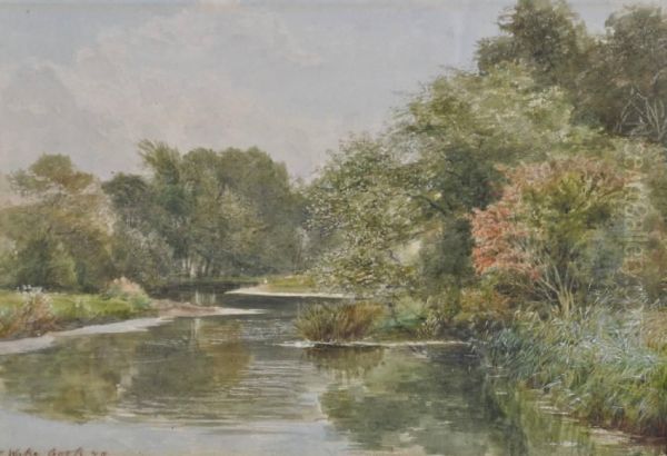 Thames Backwater Nearhenley Oil Painting by Ebenezer Wake Cook