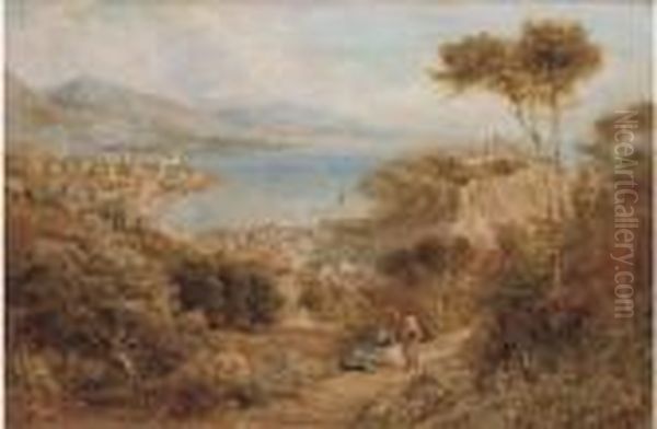 Monte Carlo From The Hills Above Oil Painting by Ebenezer Wake Cook