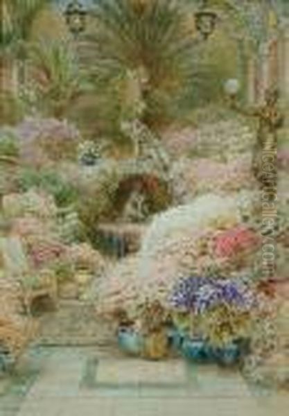 Potted Glories Of Spring Oil Painting by Ebenezer Wake Cook